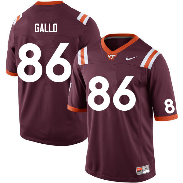 Men #86 Nick Gallo Virginia Tech Hokies College Football Jerseys Sale-Maroon